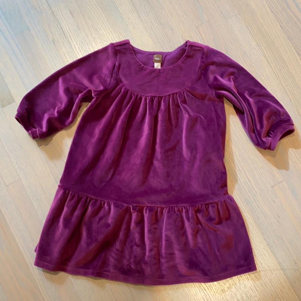 Tea excellent condition purple velvet dress